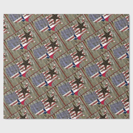 Texas Lone Star - Flaggenplan Geschenkpapier (Flach)