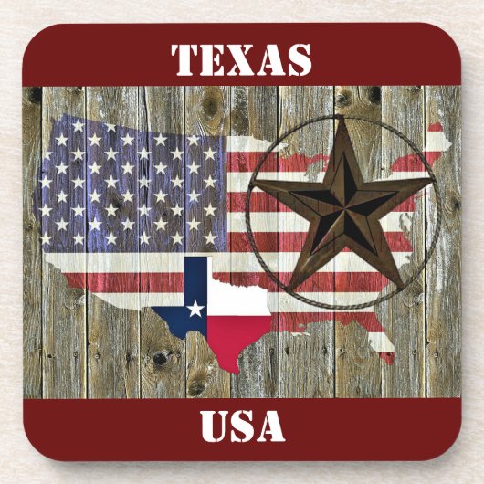Texas Lone Star - Flaggenplan Getränkeuntersetzer (Vorderseite)