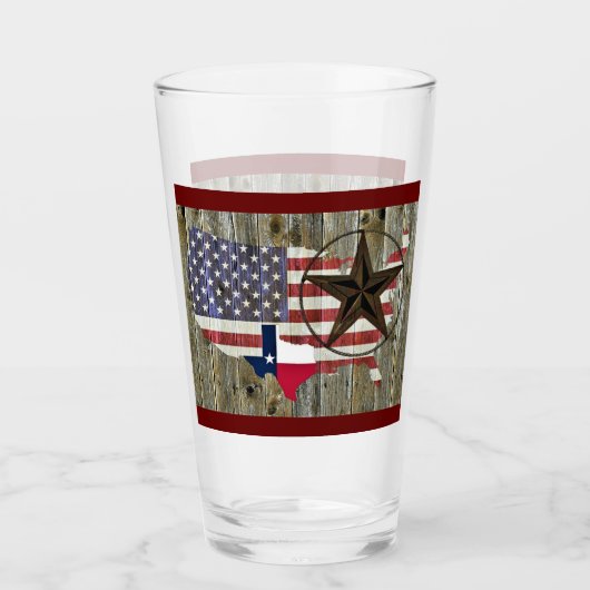 Texas Lone Star - Flaggenplan Glas (Vorderseite)