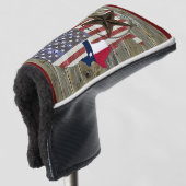 Texas Lone Star - Flaggenplan Golf Headcover (3/4 Vorderseite)