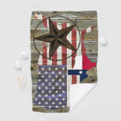 Texas Lone Star - Flaggenplan Golfhandtuch (Insitu)