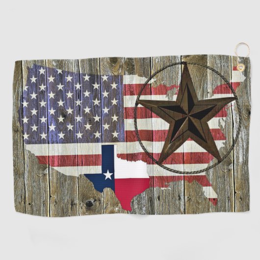 Texas Lone Star - Flaggenplan Golfhandtuch (Horizontal)