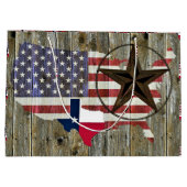 Texas Lone Star - Flaggenplan Große Geschenktüte (Rückseite)