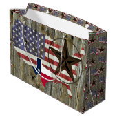Texas Lone Star - Flaggenplan Große Geschenktüte (Rückseite Schrägansicht)