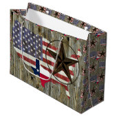 Texas Lone Star - Flaggenplan Große Geschenktüte (Vorderseite Schrägansicht)