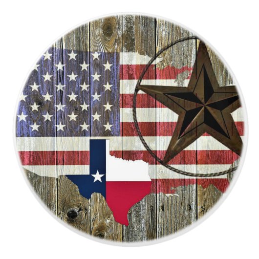 Texas Lone Star - Flaggenplan Keramikknauf (Vorderseite)