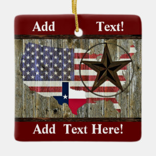 Texas Lone Star - Flaggenplan Keramikornament