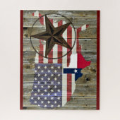 Texas Lone Star - Flaggenplan Puzzle (Vertikal)