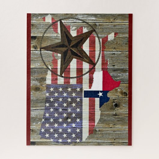 Texas Lone Star - Flaggenplan Puzzle (Vertikal)