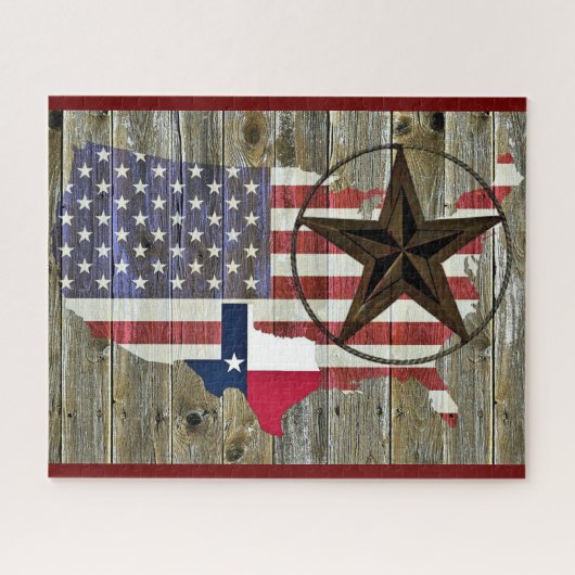 Texas Lone Star - Flaggenplan Puzzle (Horizontal)