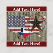 Texas Lone Star - Flaggenplan Quadratische Visitenkarte (Vorderseite)