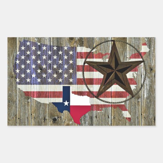 Texas Lone Star - Flaggenplan Rechteckiger Aufkleber (Vorderseite)