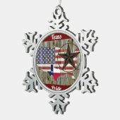 Texas Lone Star - Flaggenplan Schneeflocken Zinn-Ornament (Rechts)