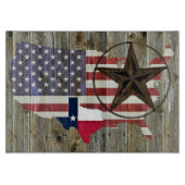 Texas Lone Star - Flaggenplan Schneidebrett (Vorderseite)