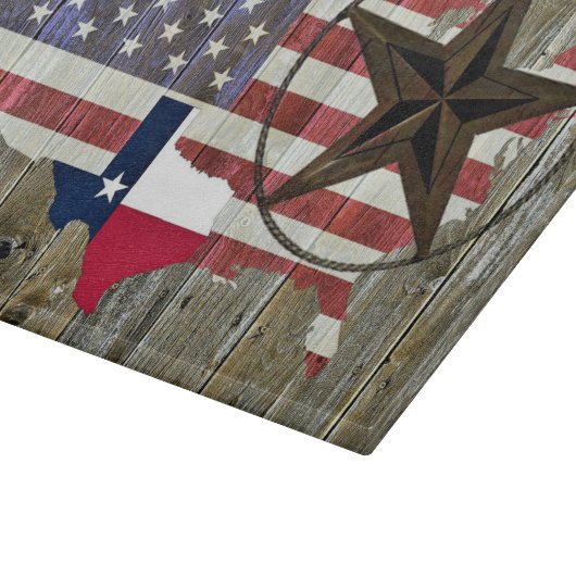 Texas Lone Star - Flaggenplan Schneidebrett (Ecke)