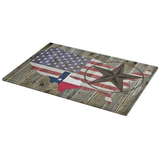 Texas Lone Star - Flaggenplan Schneidebrett (Ecke)