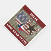 Texas Lone Star - Flaggenplan Serviette (Ecke)