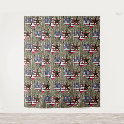 Texas Lone Star - Flaggenplan Wandteppich (Vorderseite)