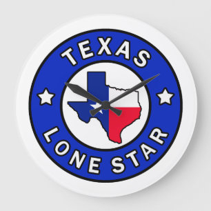 Texas Lone Star Große Wanduhr