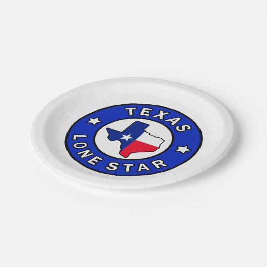 Texas Lone Star Pappteller (Schrägansicht)