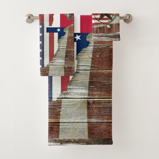 Texas Lone Star Staat American Flag Badhandtuch Set (Insitu)
