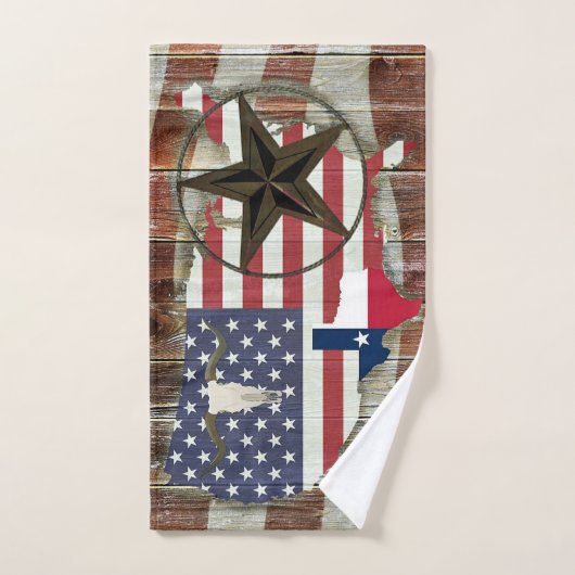 Texas Lone Star Staat American Flag Badhandtuch Set (Handtuch)