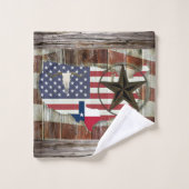 Texas Lone Star Staat American Flag Badhandtuch Set (Waschlappen)