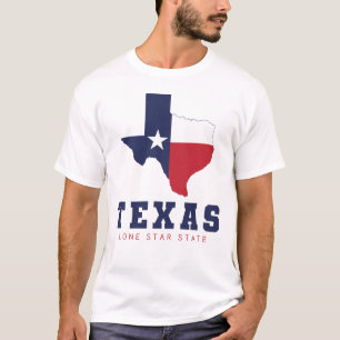 Texas, Lone Star Staat, Flag Map Männerweiße T-Shirt