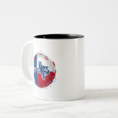 texas Lone star Staat rot weiß und blau Zweifarbige Tasse (Vorderseite Links)
