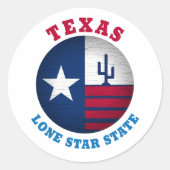 TEXAS-LONE-STAR-STAAT RUNDER AUFKLEBER (Vorderseite)