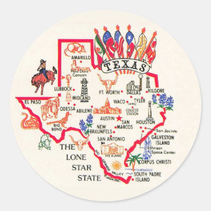Texas - Lone-Star-Staat Runder Aufkleber