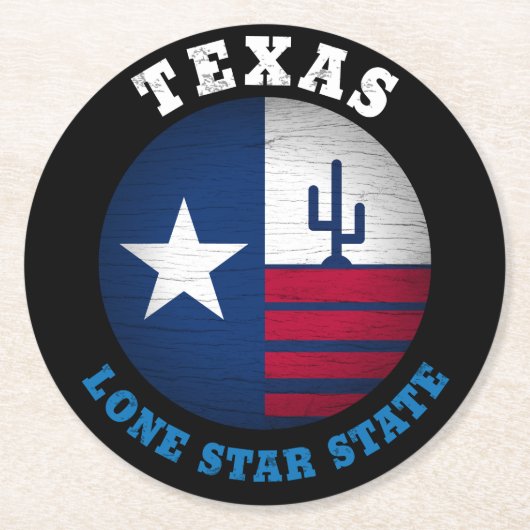 TEXAS-LONE-STAR-STAAT RUNDER PAPPUNTERSETZER (Vorderseite)