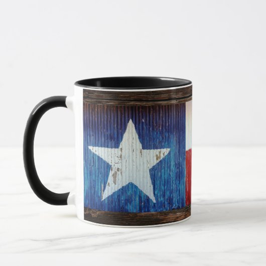 Texas Lone Star Staatsflagge Rustikale Tasse (Links)