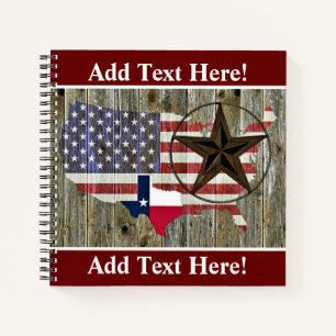 Texas Lone Star State Flag Karte Notizblock