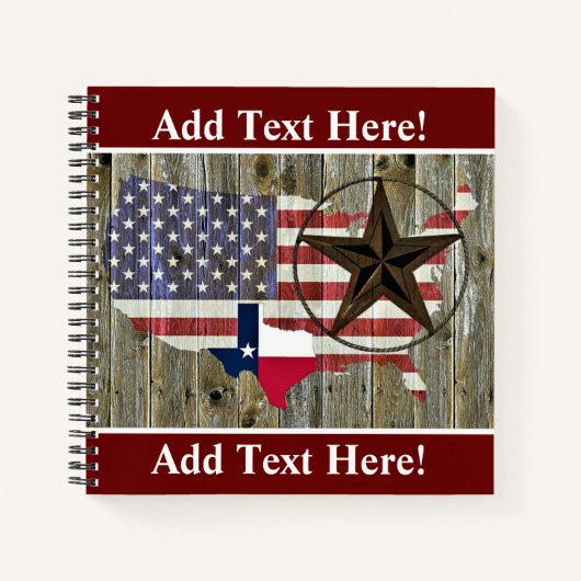 Texas Lone Star State Flag Karte Notizblock (Vorderseite)