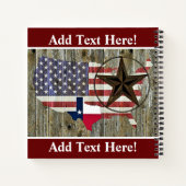 Texas Lone Star State Flag Karte Notizblock (Rückseite)