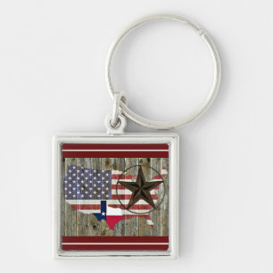 Texas Lone Star State Flag Map Keychain Schlüsselanhänger