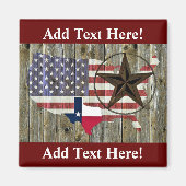 Texas Lone Star State Flag Map Magnet (Vorne)