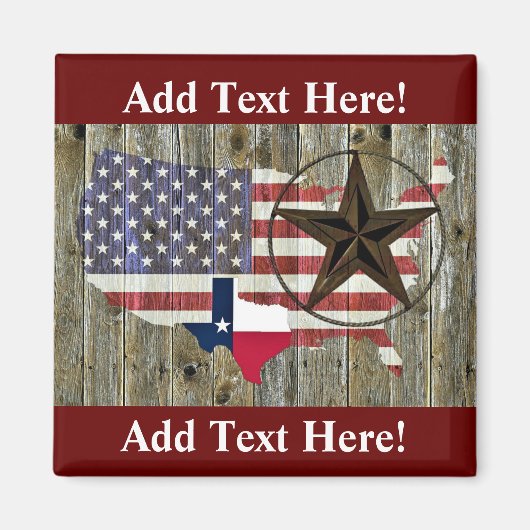 Texas Lone Star State Flag Map Magnet (Vorne)