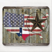 Texas Lone Star State Flag Map Maus Pad Mousepad (Vorne)