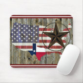 Texas Lone Star State Flag Map Maus Pad Mousepad (Mit Mouse)