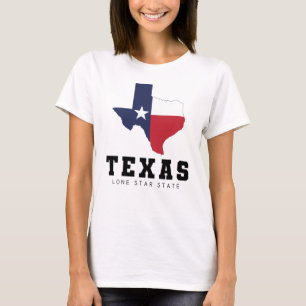 Texas, Lone Star State, Flaggenkarte Damen Weiß T-Shirt