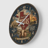 Texas Lone Star State RusticGift for Home Ranch Große Wanduhr (Winkel)