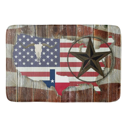 Texas Lone Star Texas Long Horn Badematte (Vorderseite)