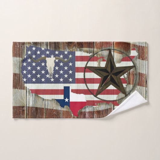 Texas Lone Star Texas Long Horn Badhandtuch Set (Handtuch)
