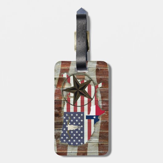 Texas Lone Star Texas Long Horn Gepäckanhänger (Rückseite vertikal)