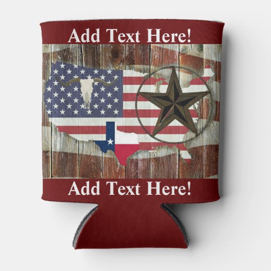 Texas Lone Star Texas Long Horn kann kühler Dosenkühler (Vorderseite)