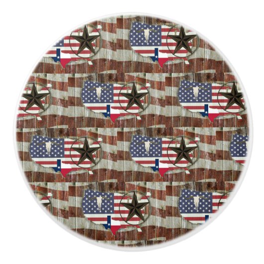 Texas Lone Star Texas Long Horn Keramikknauf (Vorderseite)
