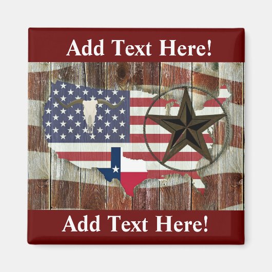 Texas Lone Star Texas Long Horn Magnet (Vorne)
