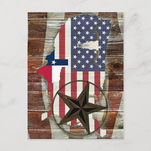 Texas Lone Star Texas Long Horn Postkarte (Vorderseite)